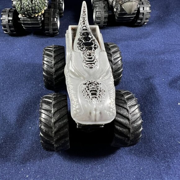 Lot Of 3 Mini Dino Monster Trucks With Spiked & Textured Designs On Large Tires - Picture 4 of 5